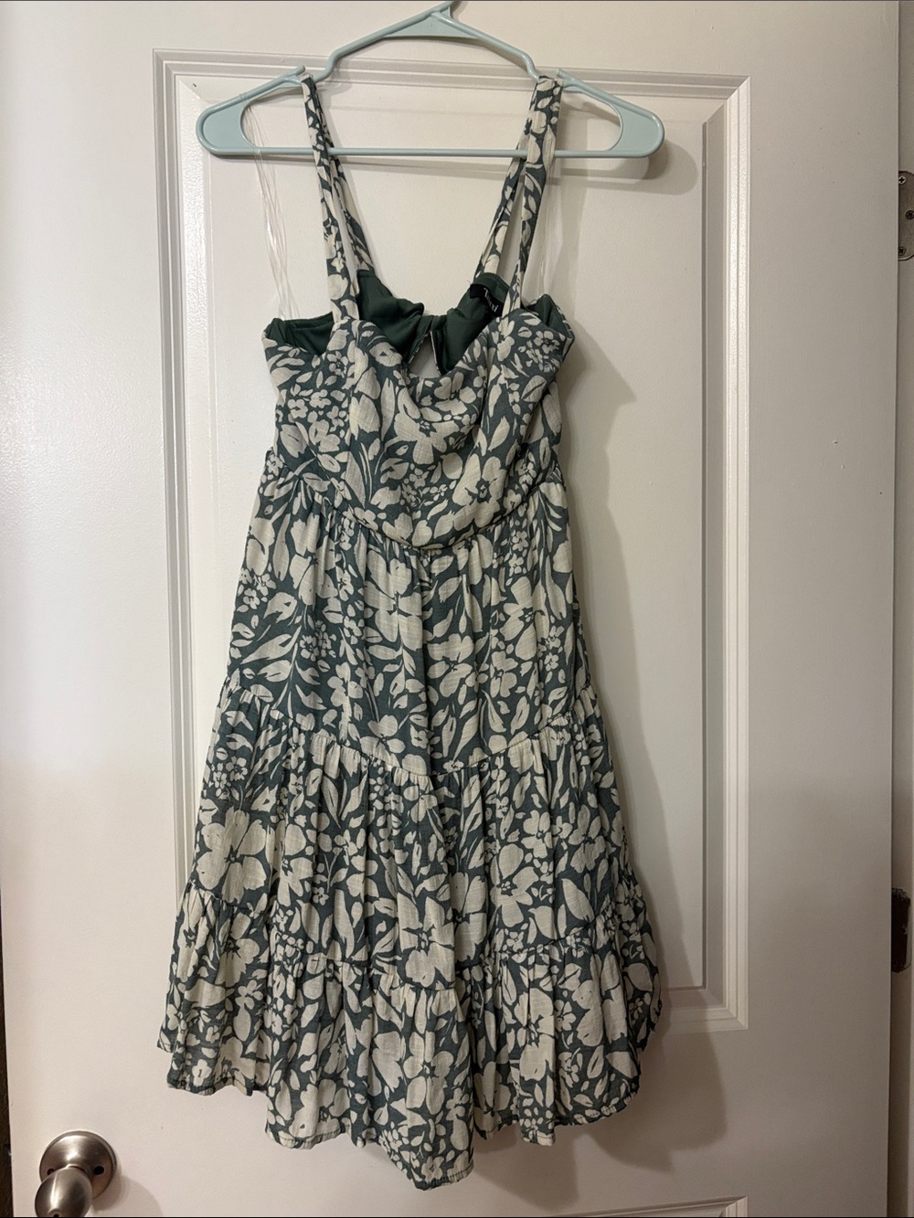 Trixxi Green and Cream Floral Tiered Sundress